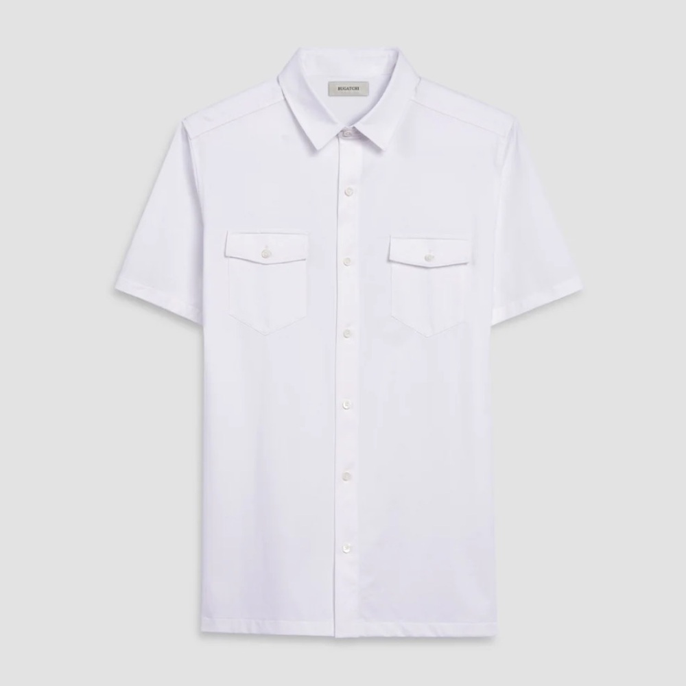 Bugatchi Peter Solid Ooohcotton Short-Sleeve Shir… - image 1